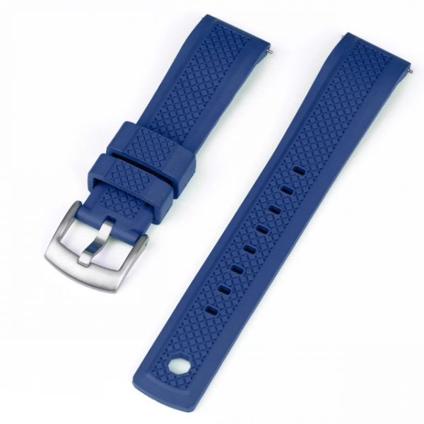22mm Quick Release FKM Rubber Watch Band - Blue