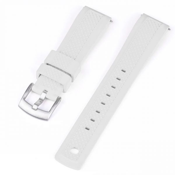 22mm Quick Release FKM Rubber Watch Band - White
